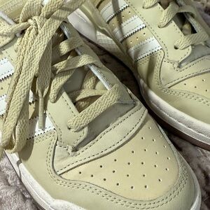 Adidas Beige and White Athletic Shoes